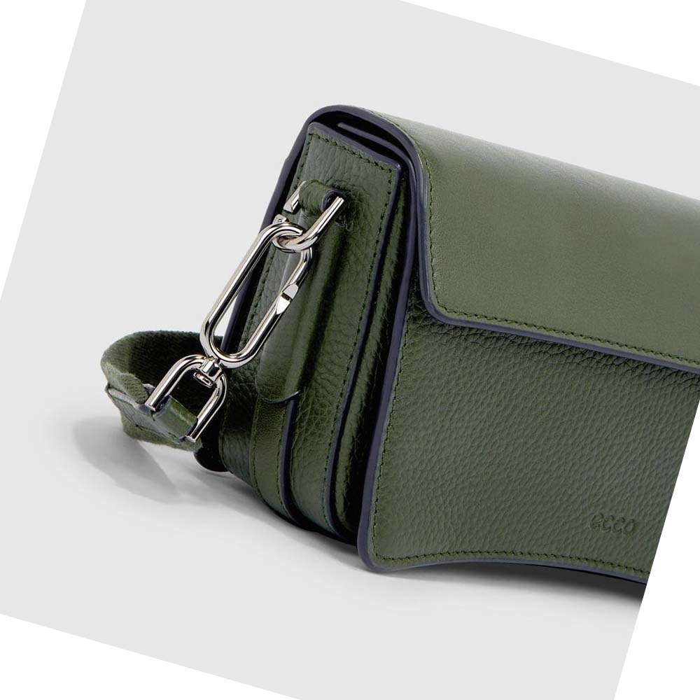 Men's Ecco TEXTUREBLOCK PINCH COMPACT Shoulder Bags Green | USA 792QMA